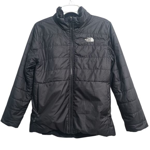 The North Face Mossbud Reversible Swirl Coat Black Size XL - Picture 1 of 8